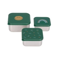 Lassig Pojemnik na przekąski snackbox ze stali nierdzewnej 3 szt. Happy Rascals Smile