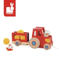 Drewniany traktor do ciągnięcia Farma 12 m+
