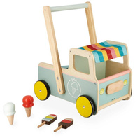 Drewniany pchacz Furgonetka z lodami 12m+, Janod