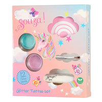 Souza! Tatuaże brokatowe z szablonami dla dzieci 12 el. Jednorożec