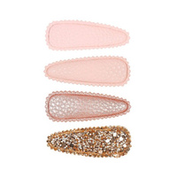 Spinki do włosów różowe z ekoskóry