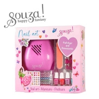 Zestaw lakierów i akcesoriów do paznokci dla dzieci z suszarką 10 el.