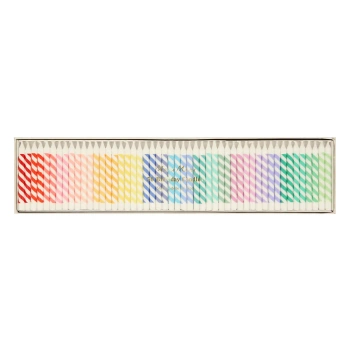 Meri Meri - Świeczki urodzinowe Mini 50 szt., Rainbow Striped