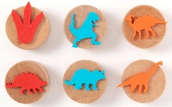 Zestaw drewniane stemple 6 szt. DINOZAURY - ChildGen