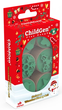 ChildGen, Zestaw drewniane stemple 6 szt. ŚWIĘTA, ŚWIĘTA!