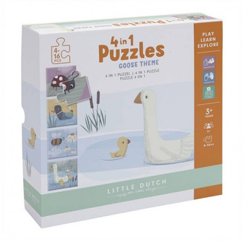 LITTLE DUTCH PUZZLE 4 RODZAJE ZWIERZĄTEK LITTLE GOOSE