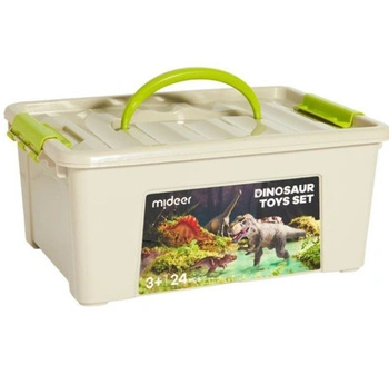 Zestaw 24 figurek dinozaurów w zestawie z przenośnym pudełkiem mideer