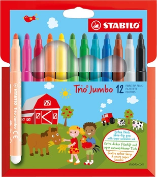 STABILO Trio Jumbo flamastry etui  kartonowe 12 szt.
