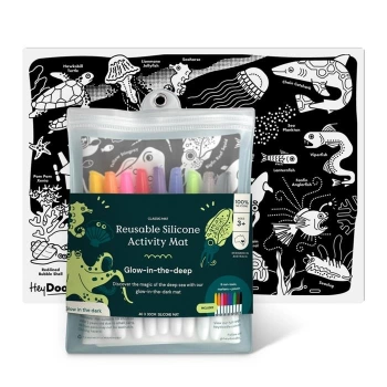 Świecąca w Ciemności Duża Mata Silikonowa do Kolorowania A3 - Morskie Głębiny