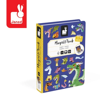 Janod Magnetyczna układanka Smoki Magnetibook 3-8 lat 