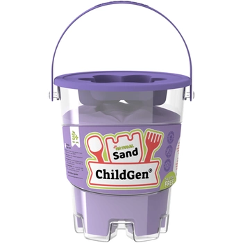 ChildGen, Piasek kinetyczny z foremką, 100% naturalny, 500g, kolor FIOLETOWY, pachnący