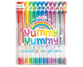 Pachnące Długopisy Żelowe z Brokatem, Yummy 3 szt  Yummy 2.0 - zestaw 12 szt