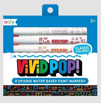 Markery Akrylowe Vivid Pop! Klasyczne Kolory,  zestaw 8 szt.