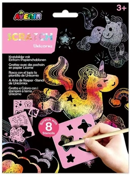 Wydrapywanki z szablonami - Jednorożec