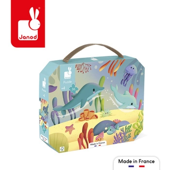 Janod Puzzle panoramiczne w walizce Morskie stworzenia 36 elementów 4+