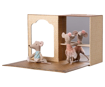 Myszki baletowe w studiu tanecznym, mała siostra i brat