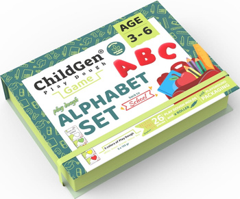 ChildGen, Zestaw kreatywny ALFABET, 100% naturalna ciastolina i akcesoria