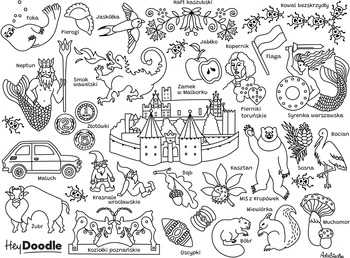 Symbole Polski Duża Mata Silikonowa do Kolorowania.